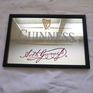 Guinness Mirror Sign with Smoky Effect Vintage